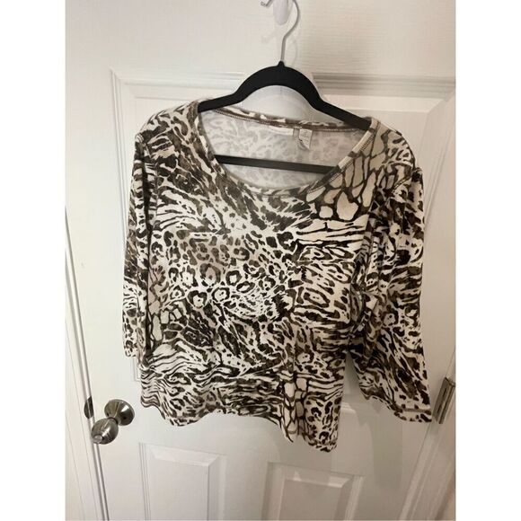 Chico’s women’s bundle lot blouse and cardigan size 2 large - Picture 2 of 13